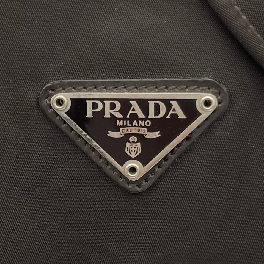 Prada Dark Brown Nylon Mini Bucket