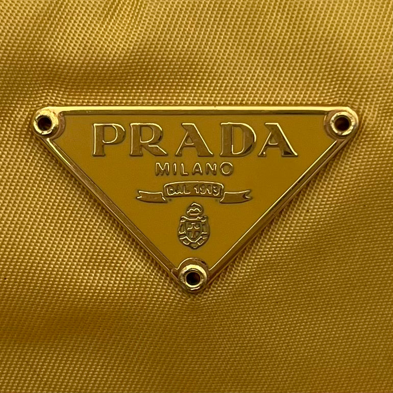 Prada Yellow Nylon Chain Strap Hobo Cleo