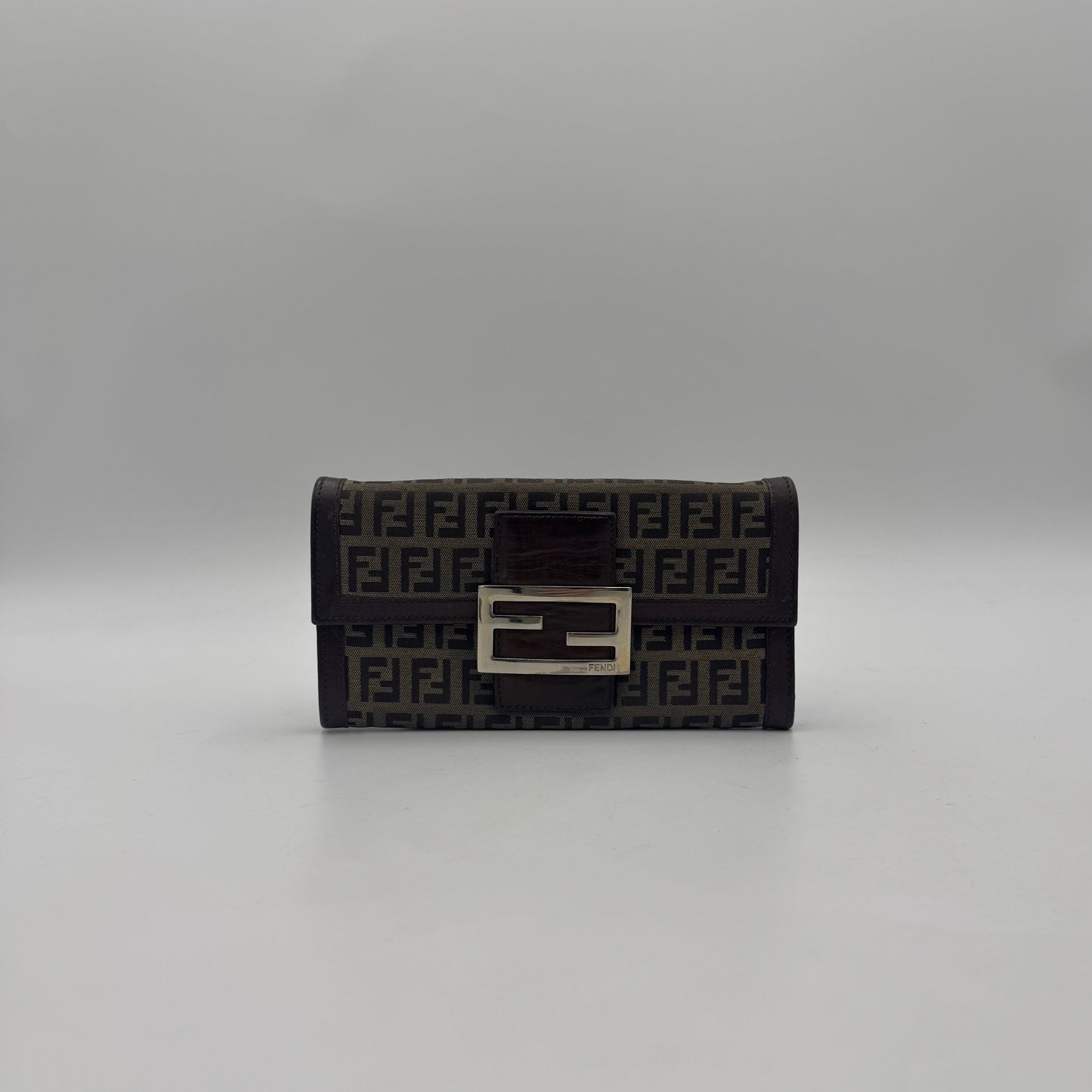 Fendi Tobacco Zucca Bifold Long Wallet