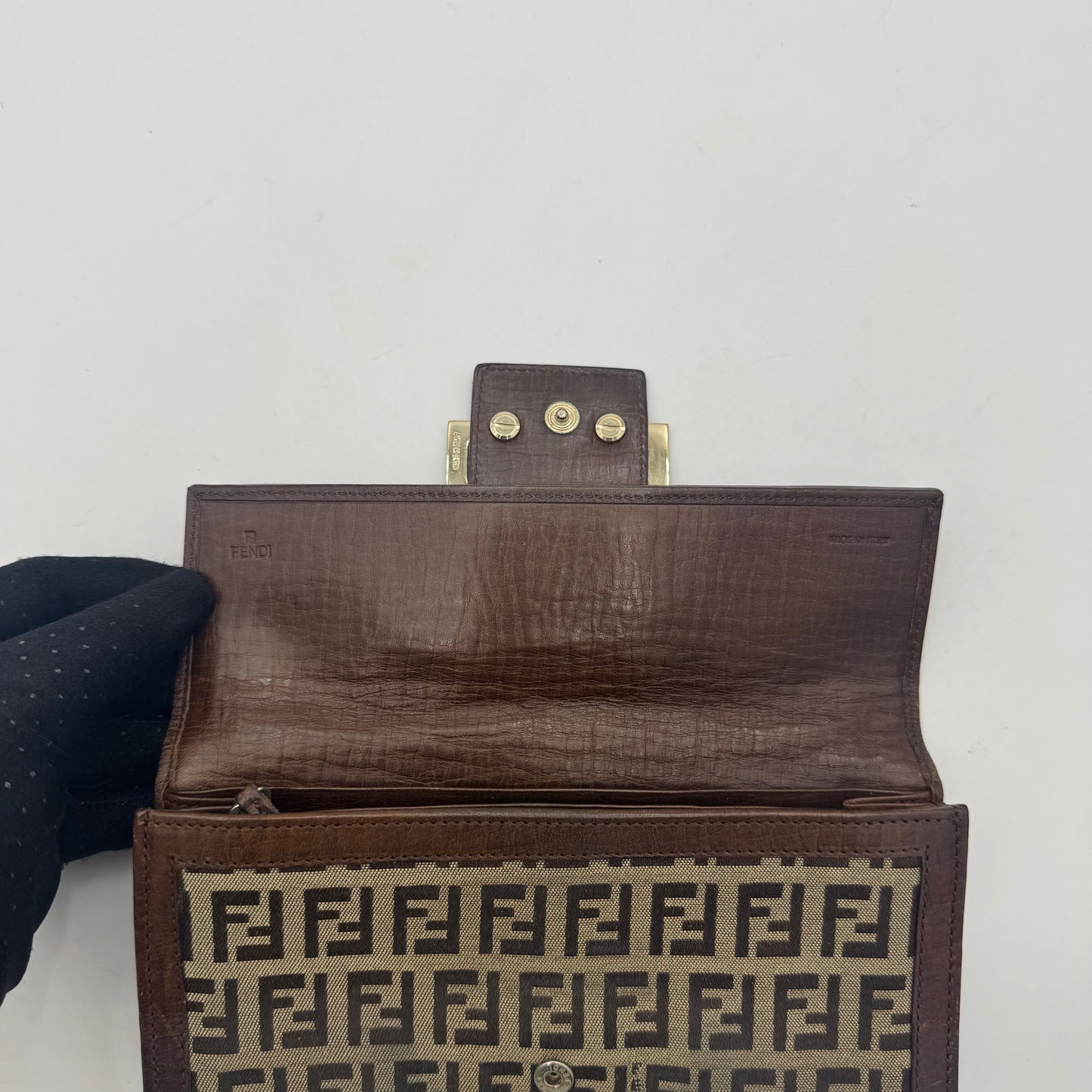 Fendi Tobacco Zucca Bifold Long Wallet
