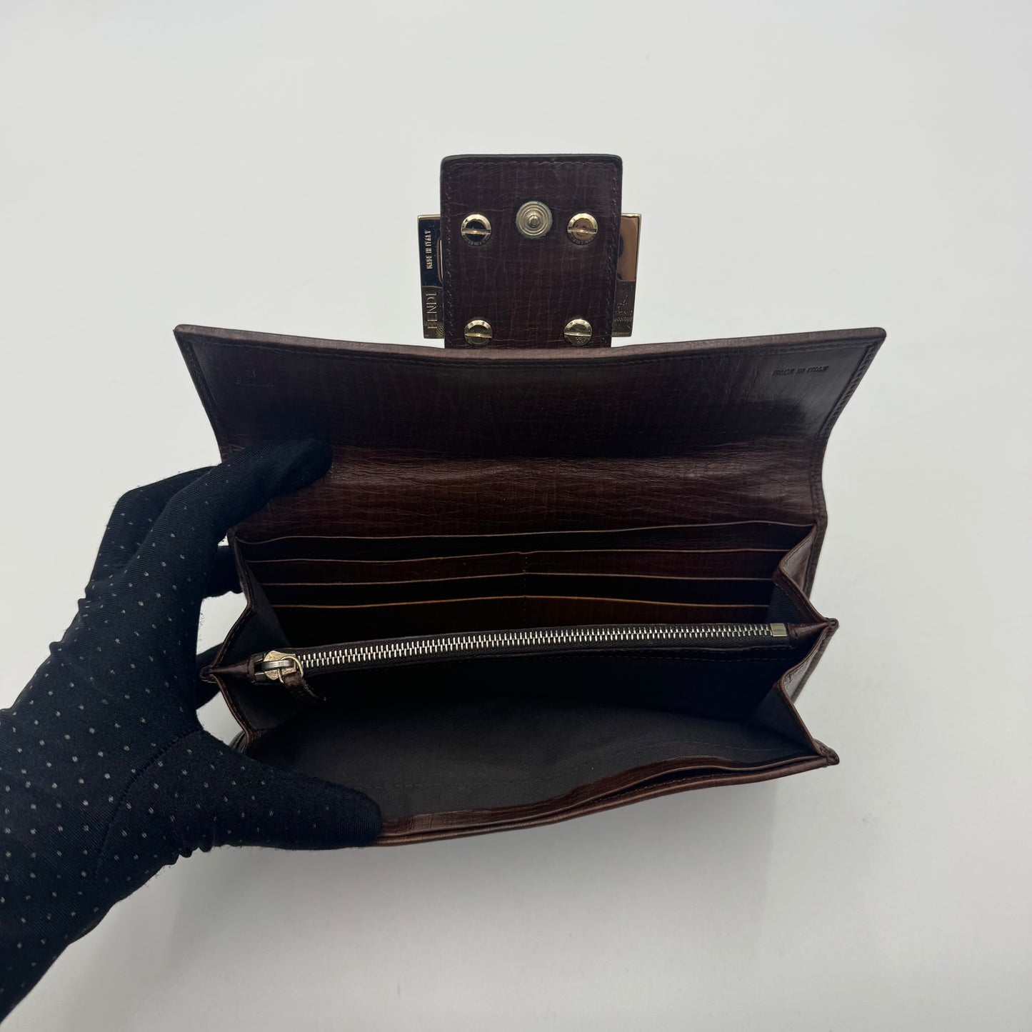 Fendi Tobacco Zucca Bifold Long Wallet
