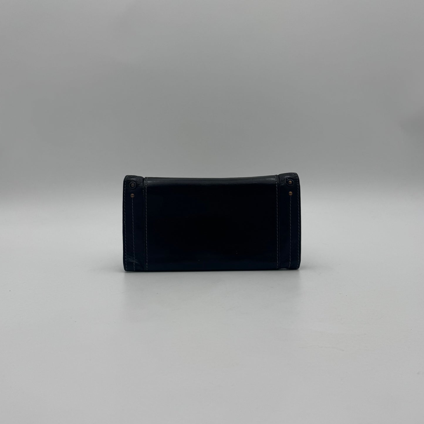 Chloe Black Leather Paddington Long Bifold Wallet GHW