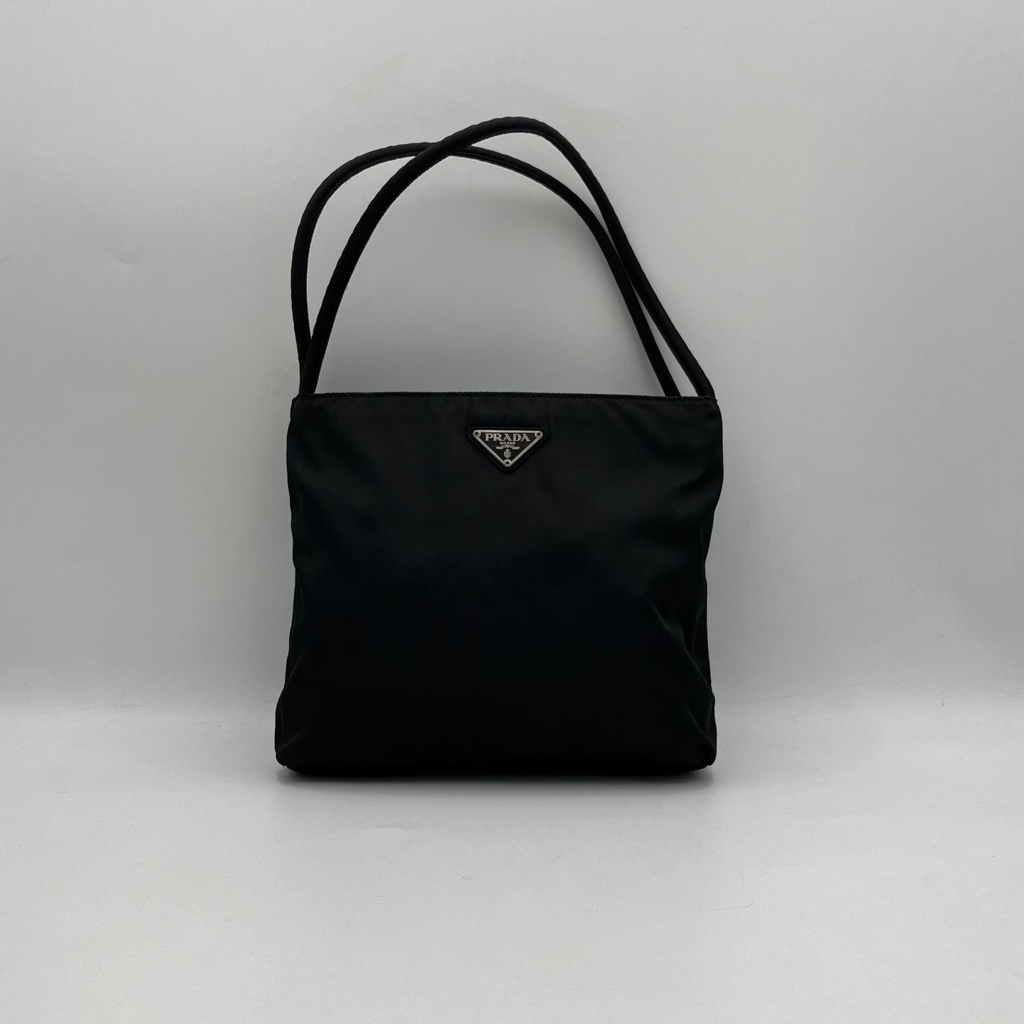 Prada Black Nylon Long Strap Small Tote