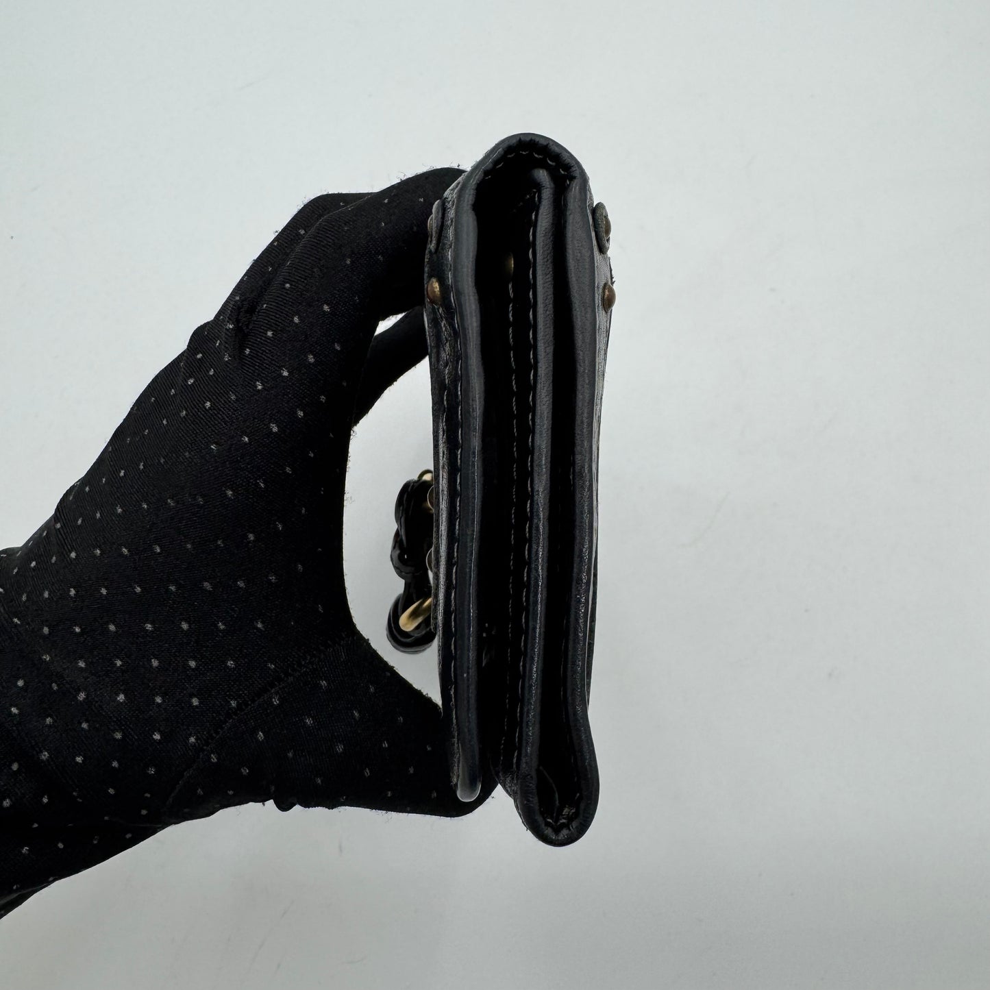 Chloe Black Leather Paddington Long Bifold Wallet GHW
