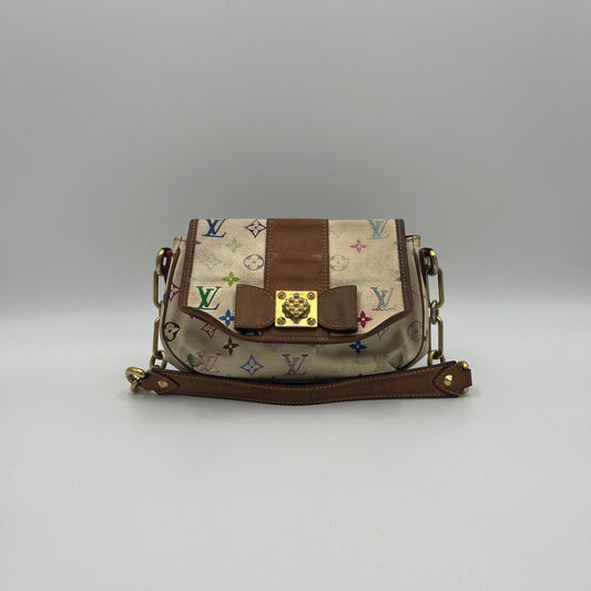 LV White Muticolor Patti Shoulder Bag