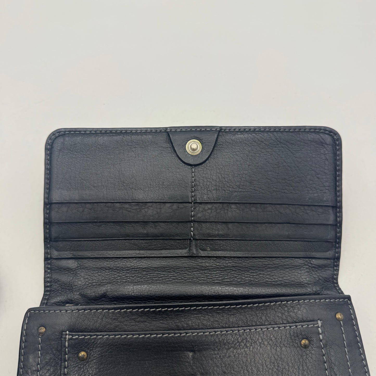 Chloe Black Leather Paddington Long Bifold Wallet GHW