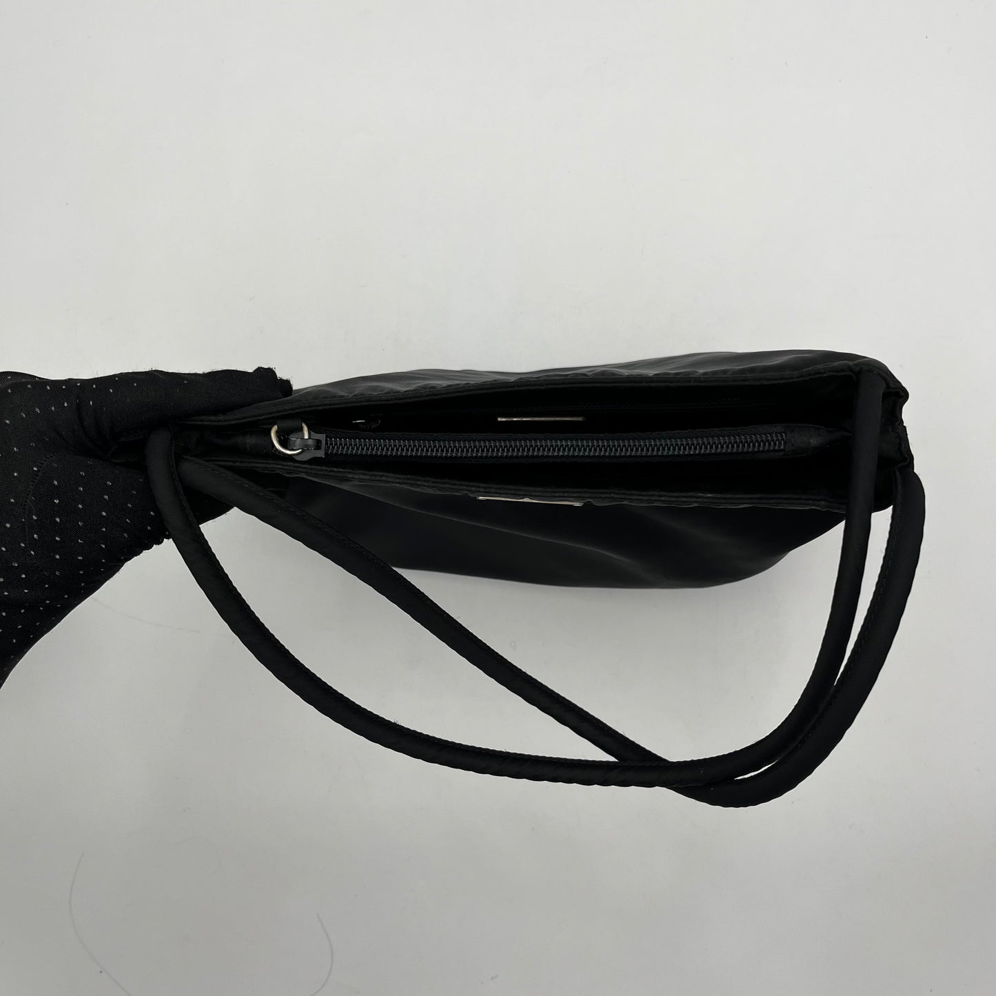 Prada Black Nylon Long Strap Small Tote