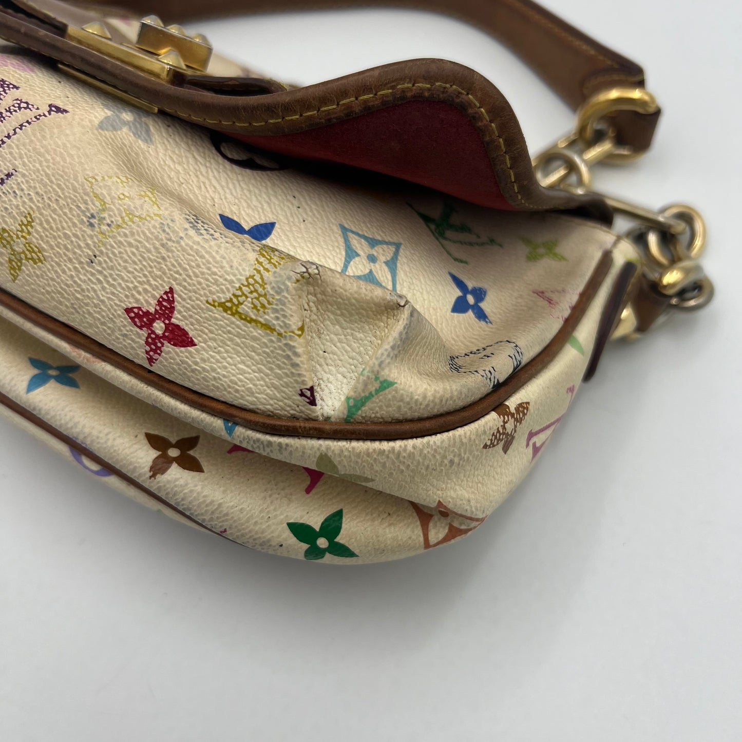 LV White Muticolor Patti Shoulder Bag