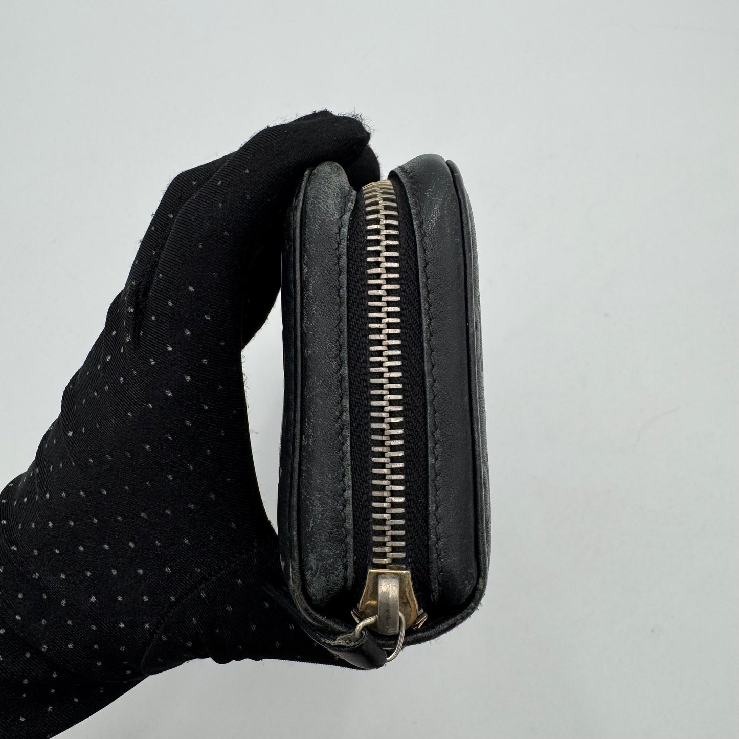 Gucci Black Guccissima Leather Large Zippy Long Wallet