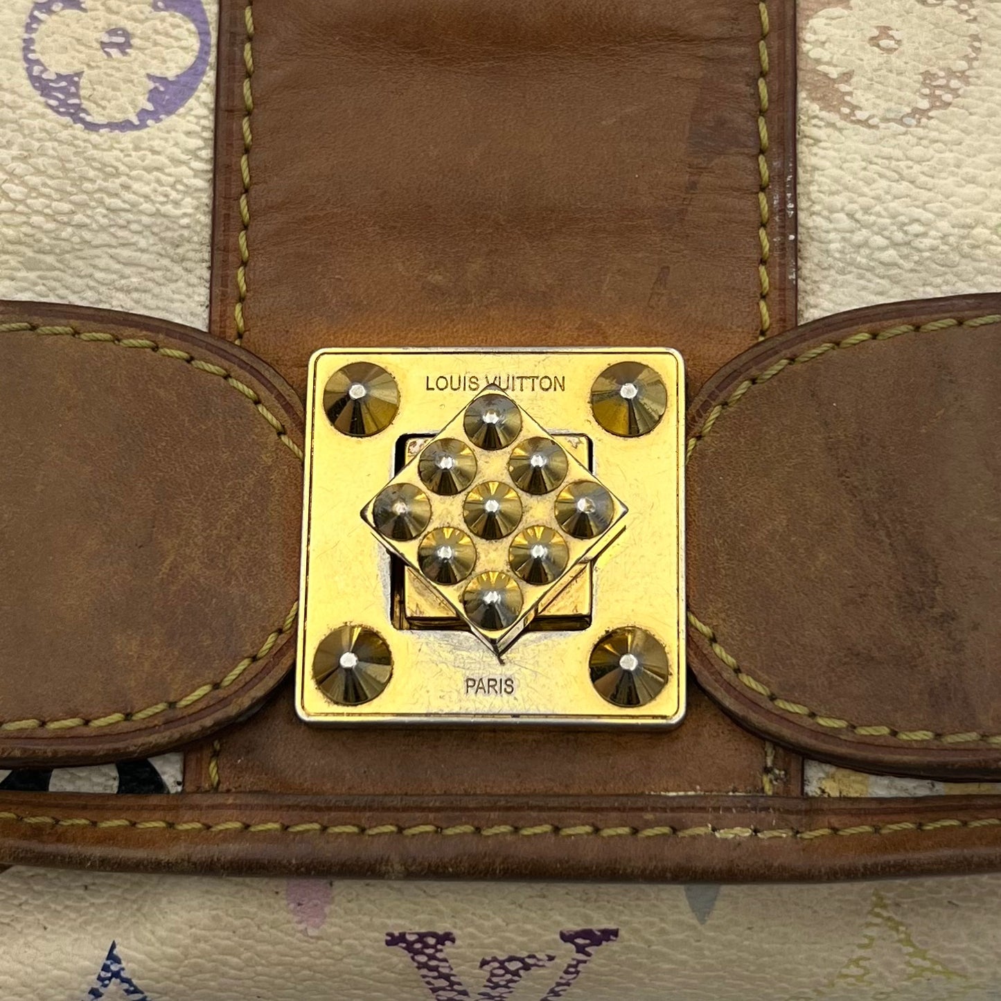 LV White Muticolor Patti Shoulder Bag