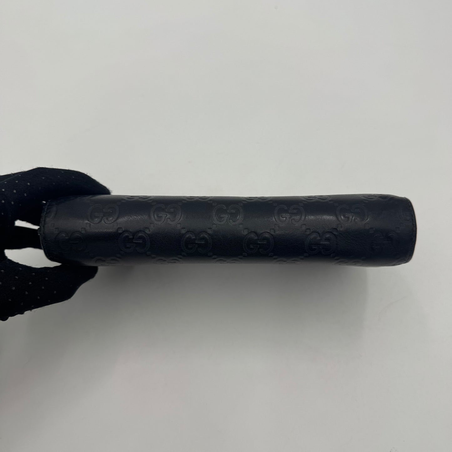 Gucci Black Guccissima Leather Large Zippy Long Wallet