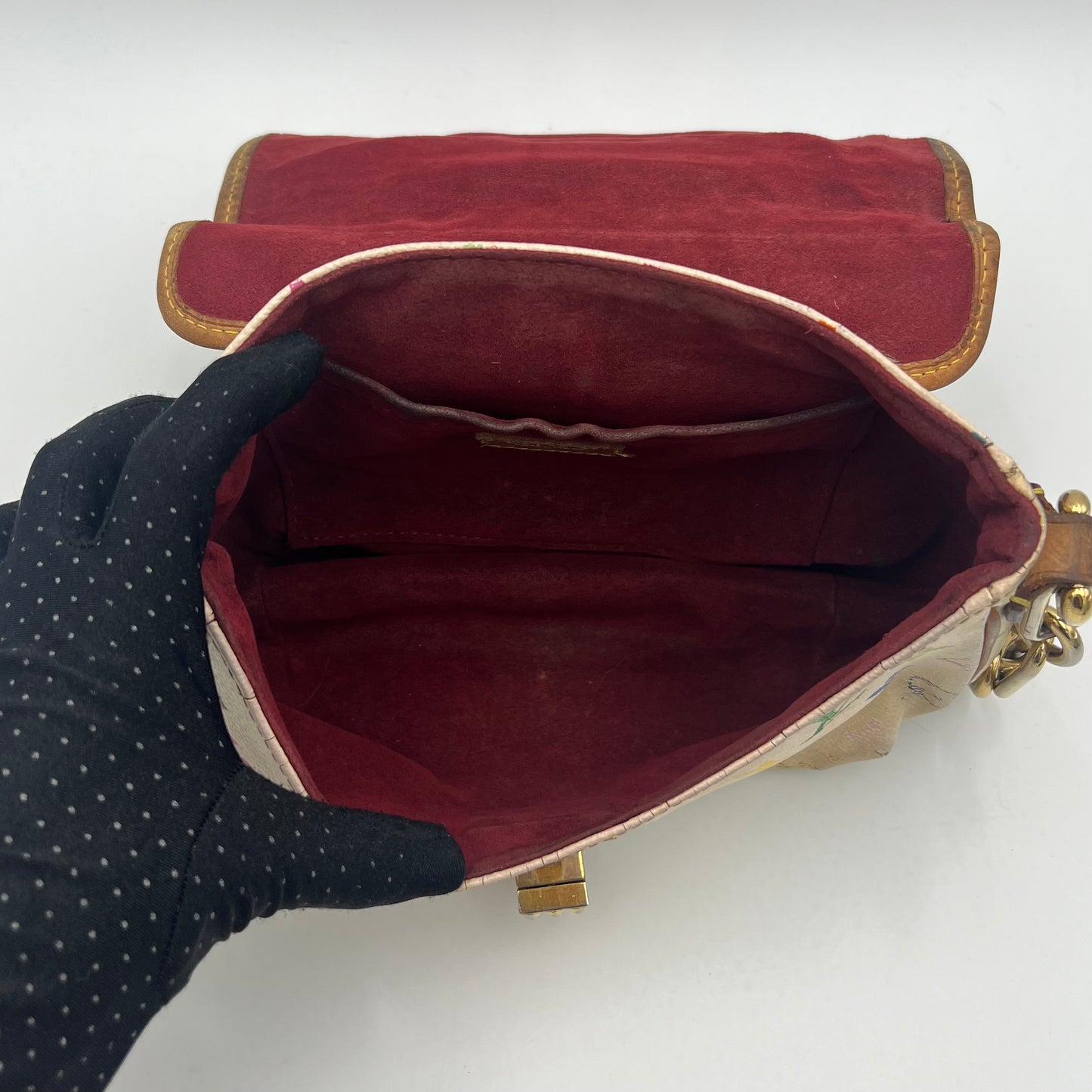 LV White Muticolor Patti Shoulder Bag