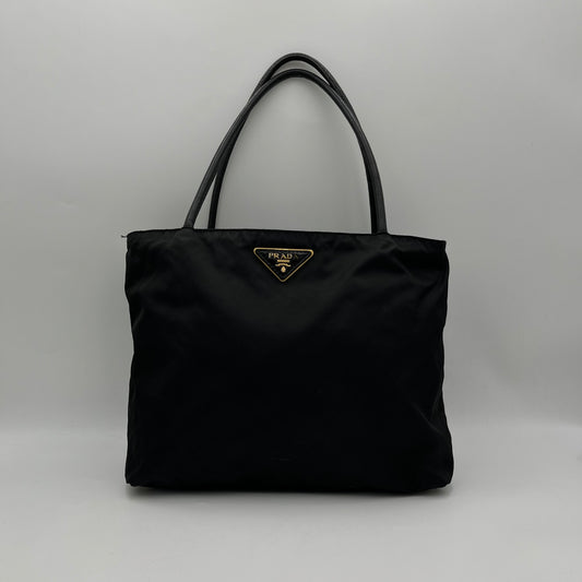 Prada Black Nylon x Leather Tote