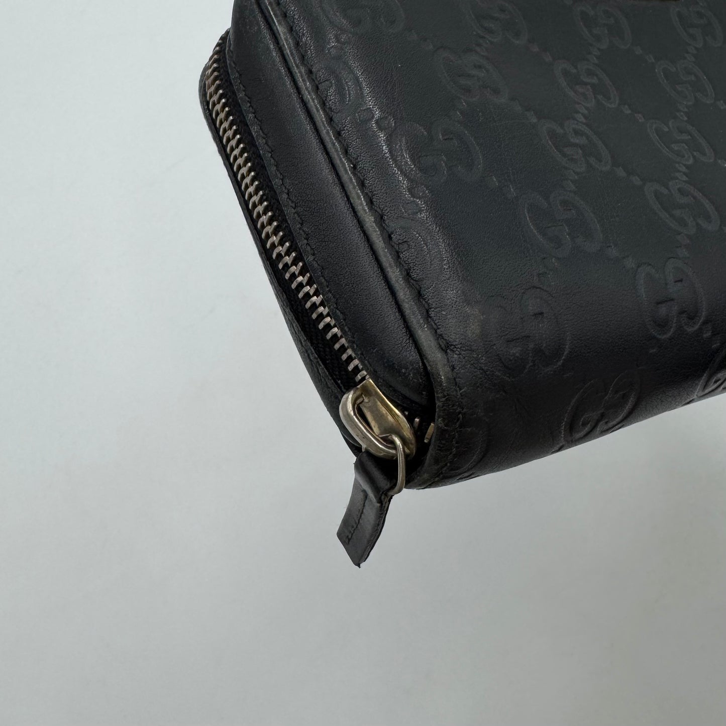 Gucci Black Guccissima Leather Large Zippy Long Wallet