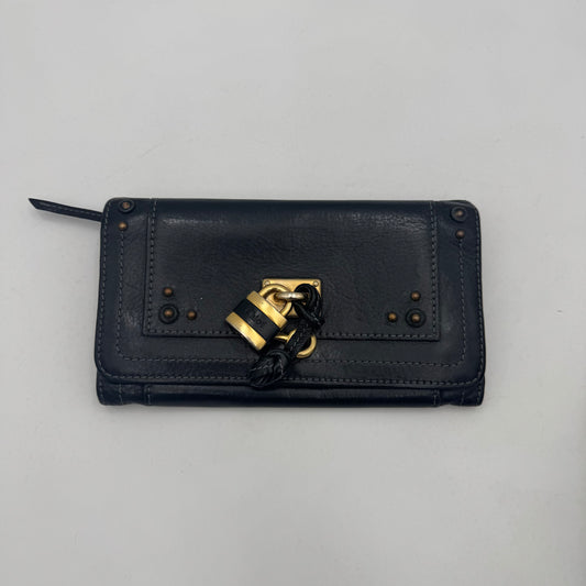 Chloe Black Leather Paddington Long Bifold Wallet GHW