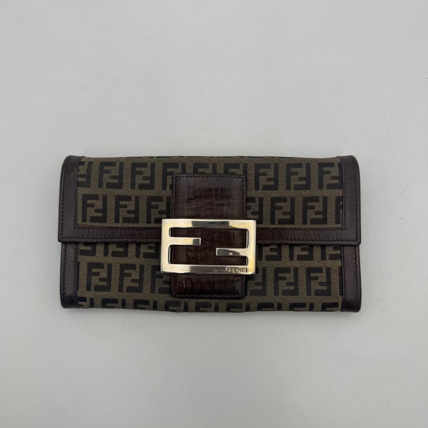 Fendi Tobacco Zucca Bifold Long Wallet