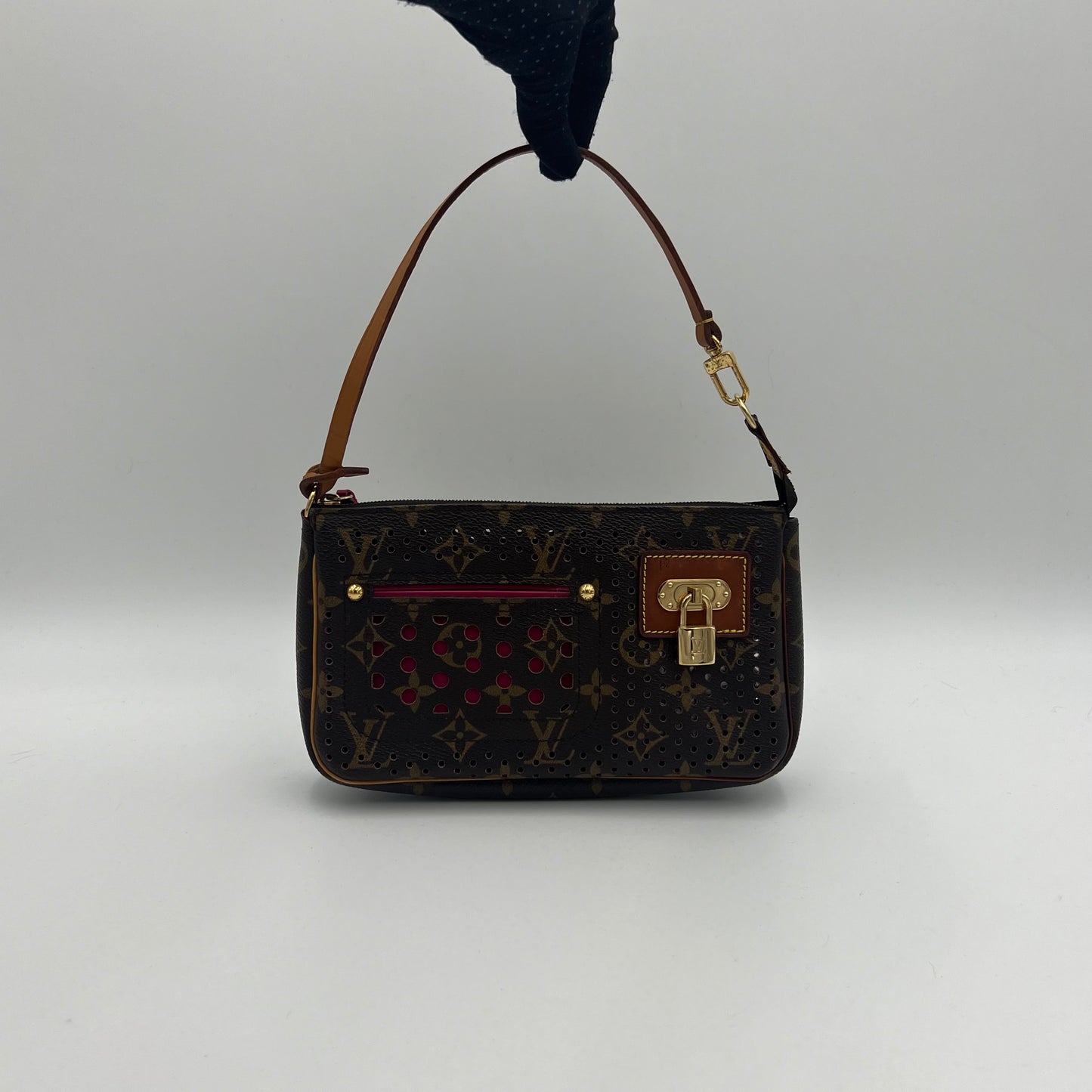 LV Pink Monogram Perforated Pochette