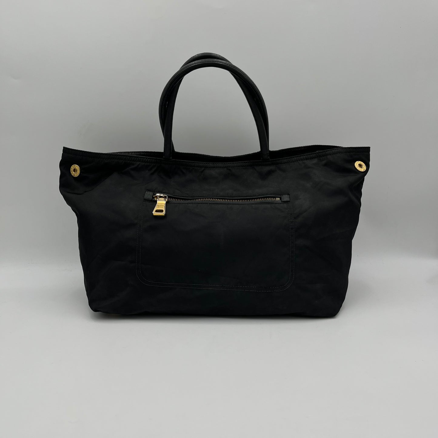 Prada Black Nylon x Leather Boat Tote