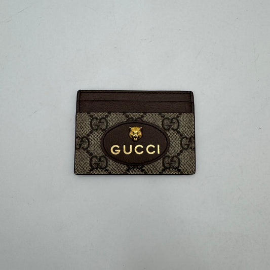 Gucci Neo Vintage GG Supreme Tiger Head Card Holder