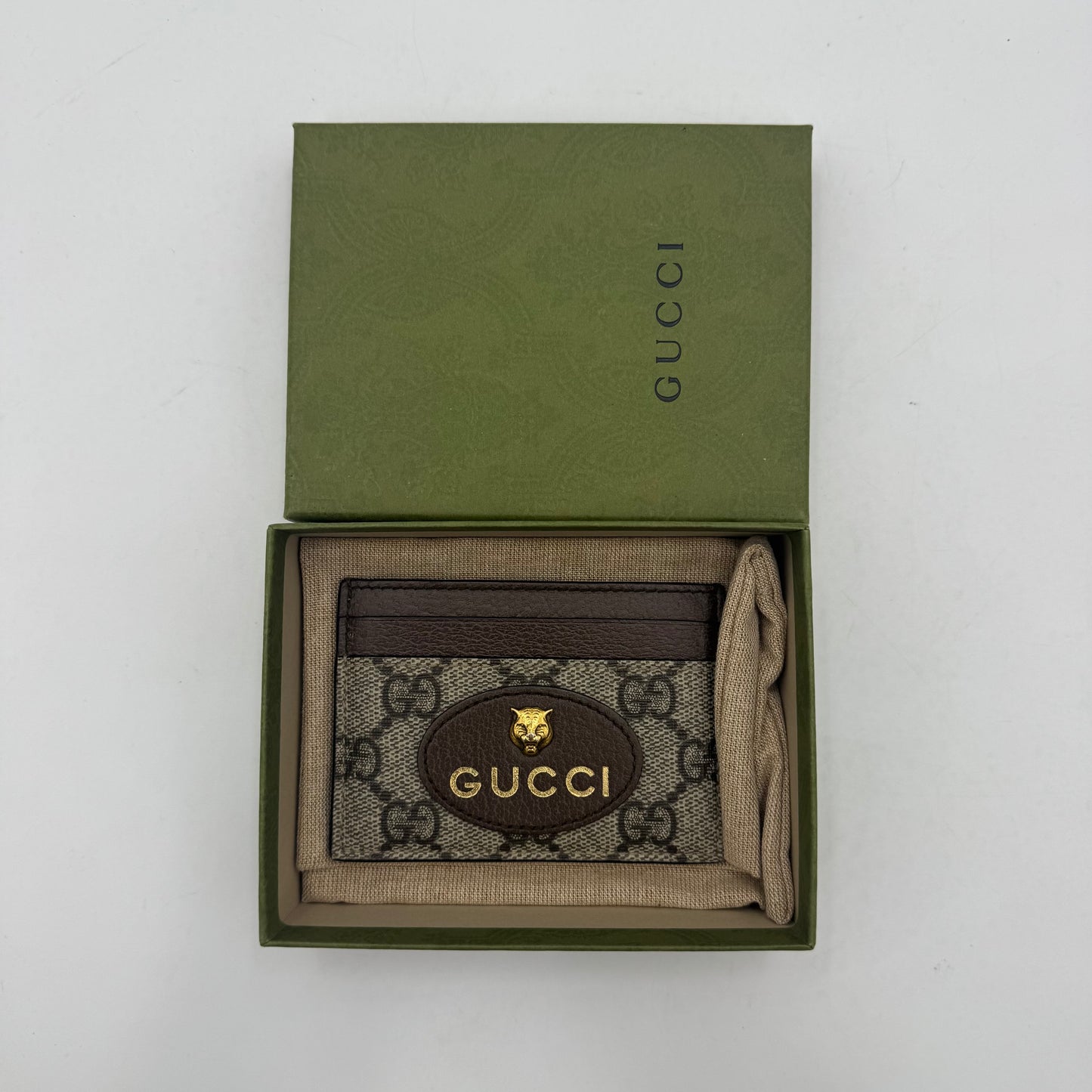 Gucci Neo Vintage GG Supreme Tiger Head Card Holder