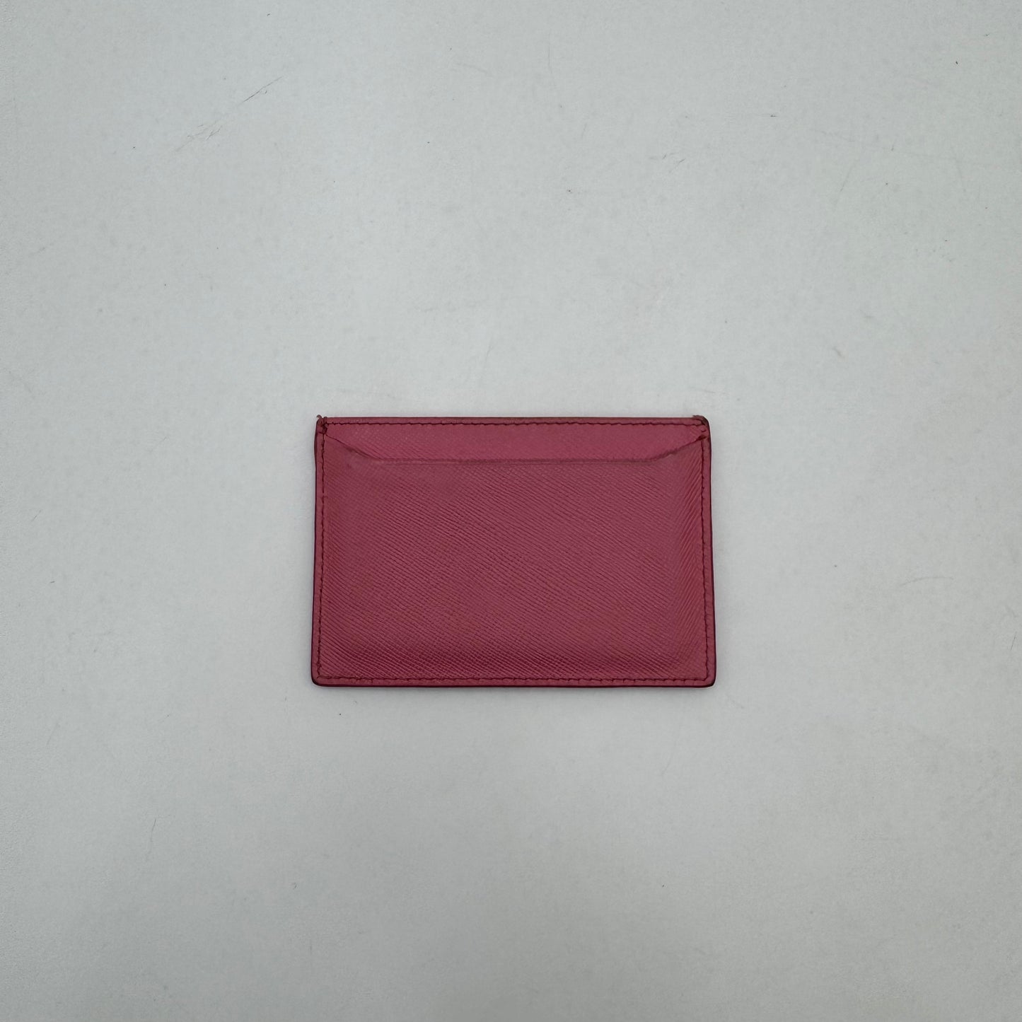 Prada Light Pink Saffiano Card Holder GHW