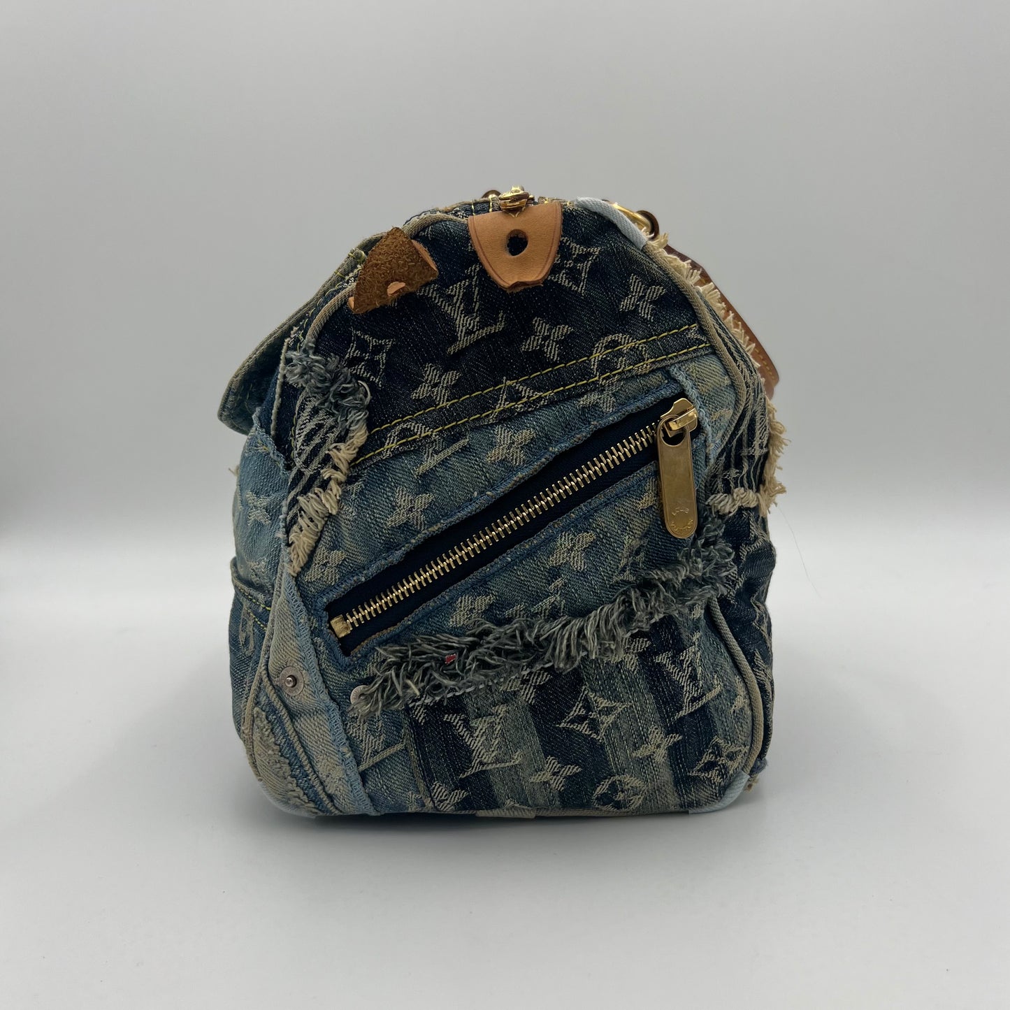 LV Limited Edition Blue Denim Patchwork Speedy 30