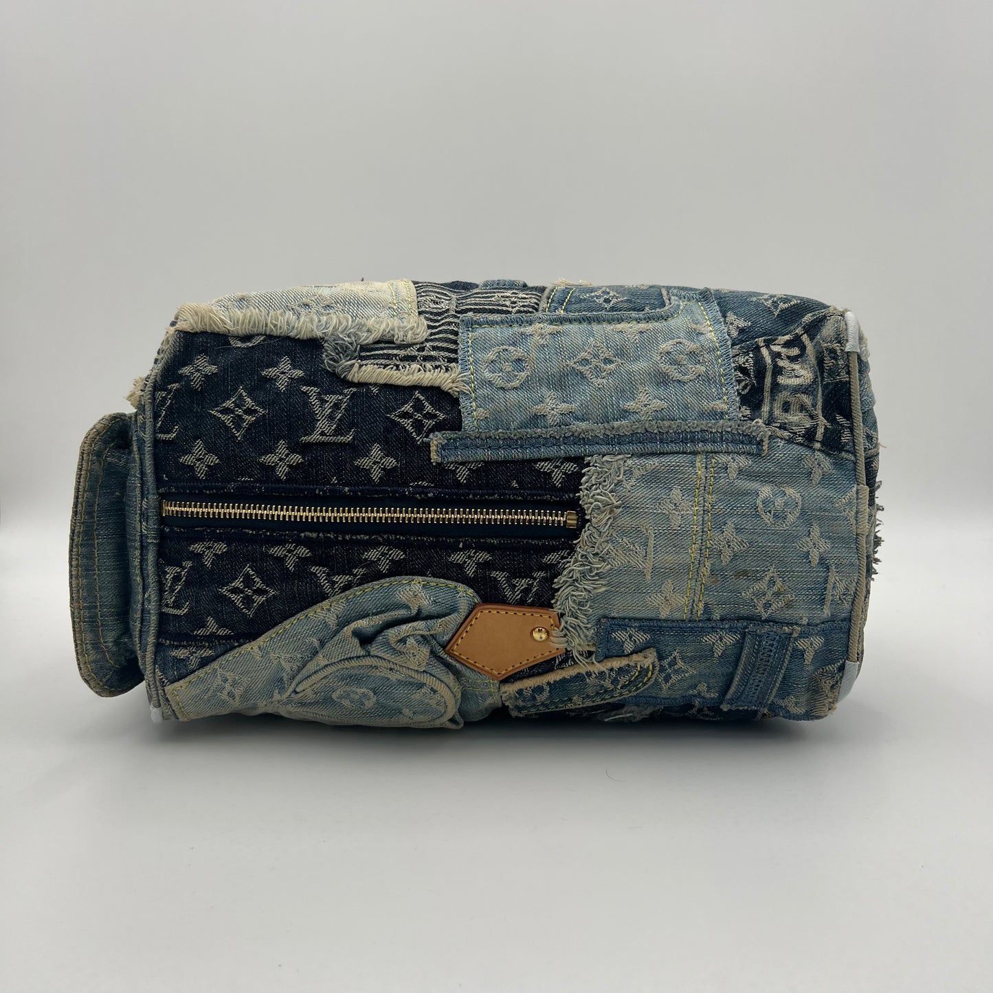 LV Limited Edition Blue Denim Patchwork Speedy 30