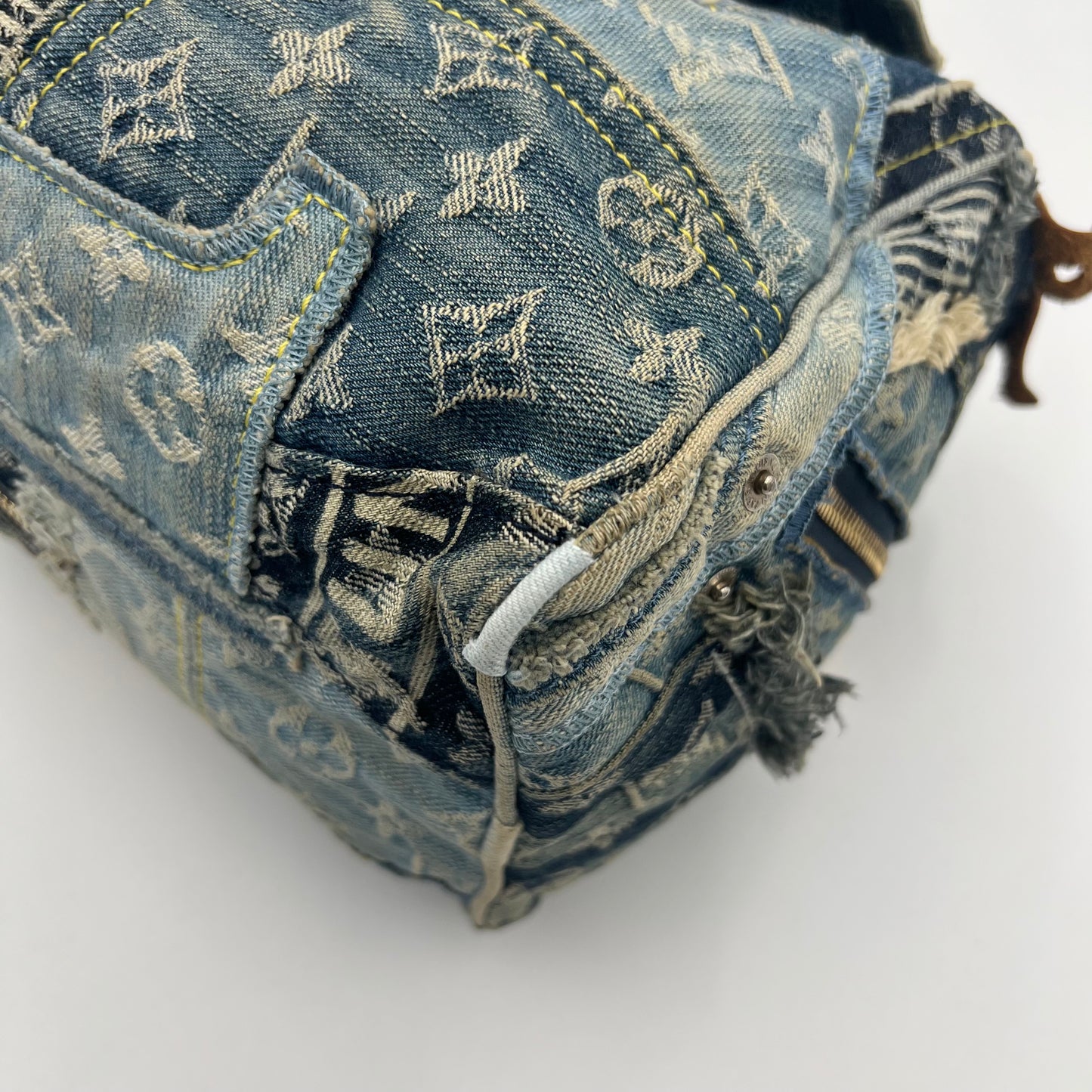 LV Limited Edition Blue Denim Patchwork Speedy 30