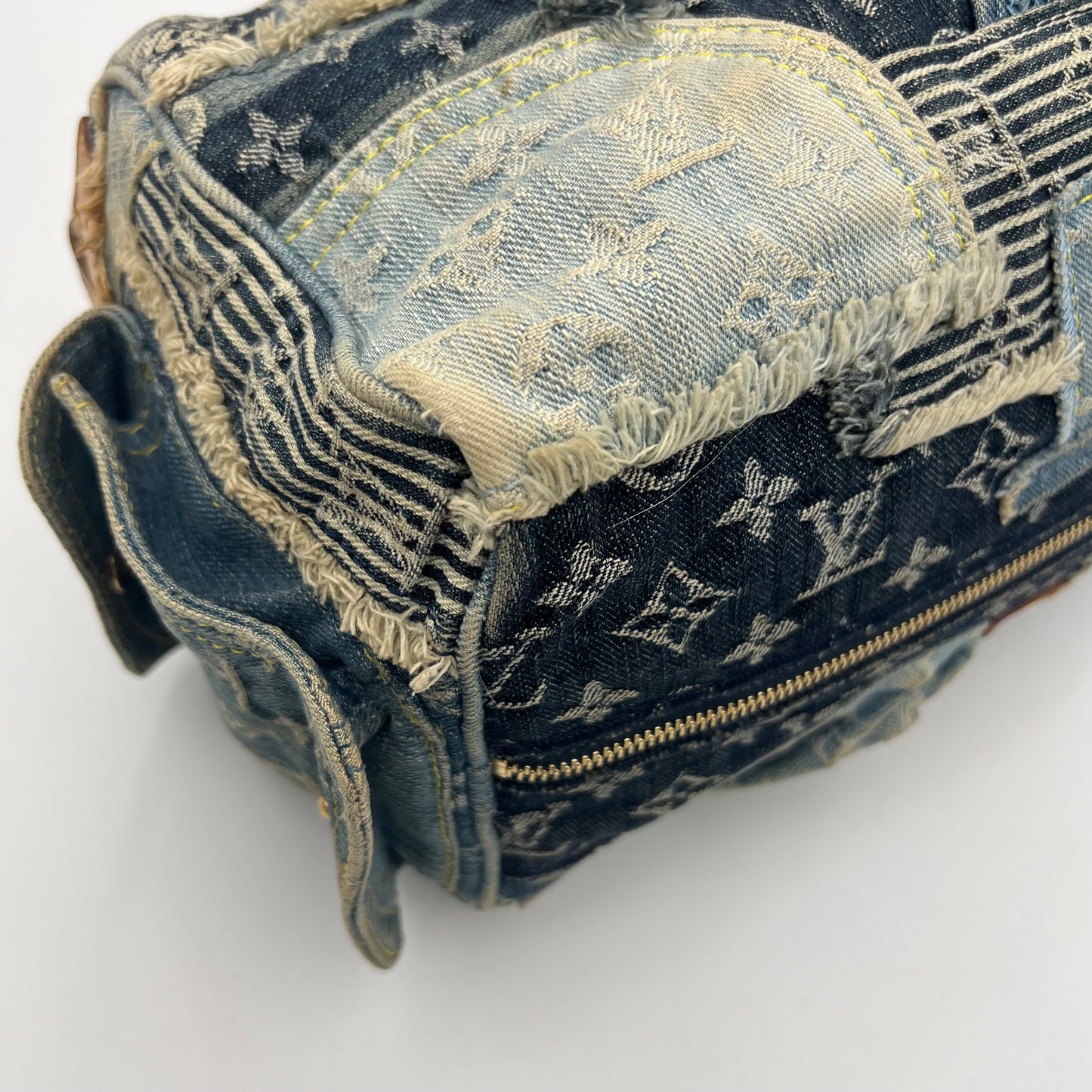 LV Limited Edition Blue Denim Patchwork Speedy 30