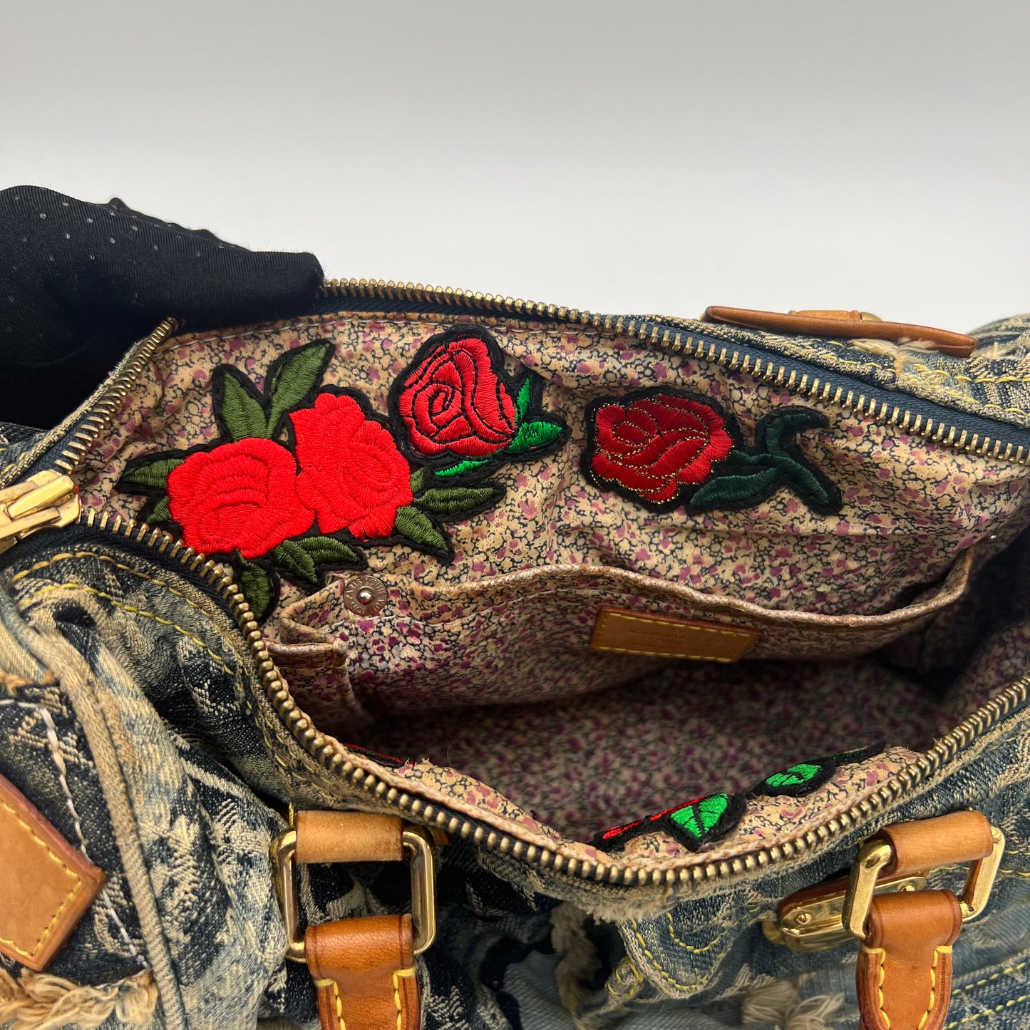 LV Limited Edition Blue Denim Patchwork Speedy 30