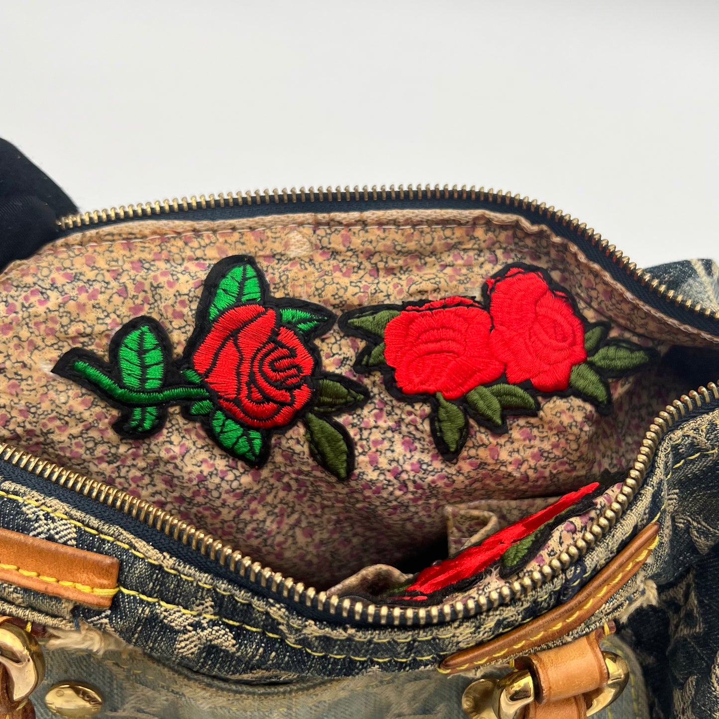 LV Limited Edition Blue Denim Patchwork Speedy 30