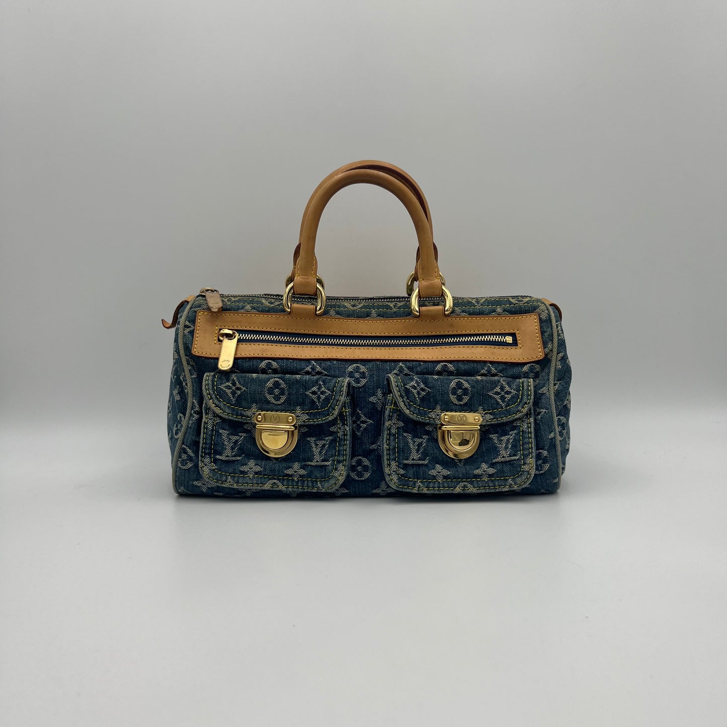 LV Blue Monogram Denim Neo Speedy