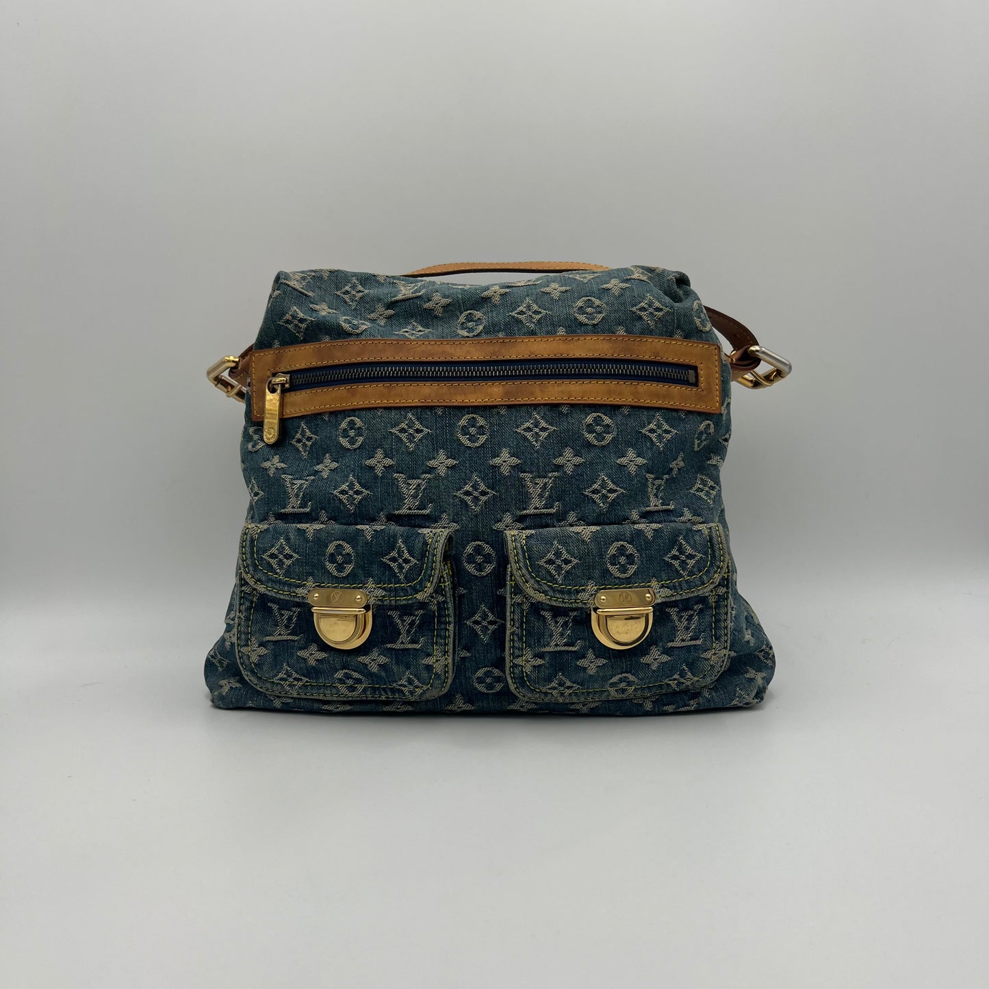 LV Blue Monogram Denim Baggy GM