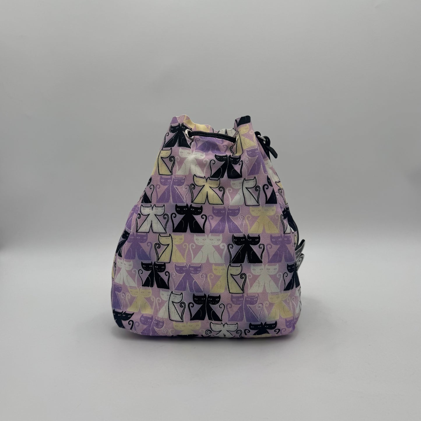 Miu Miu Purple Canapa Cats Print Drawstring Pouch