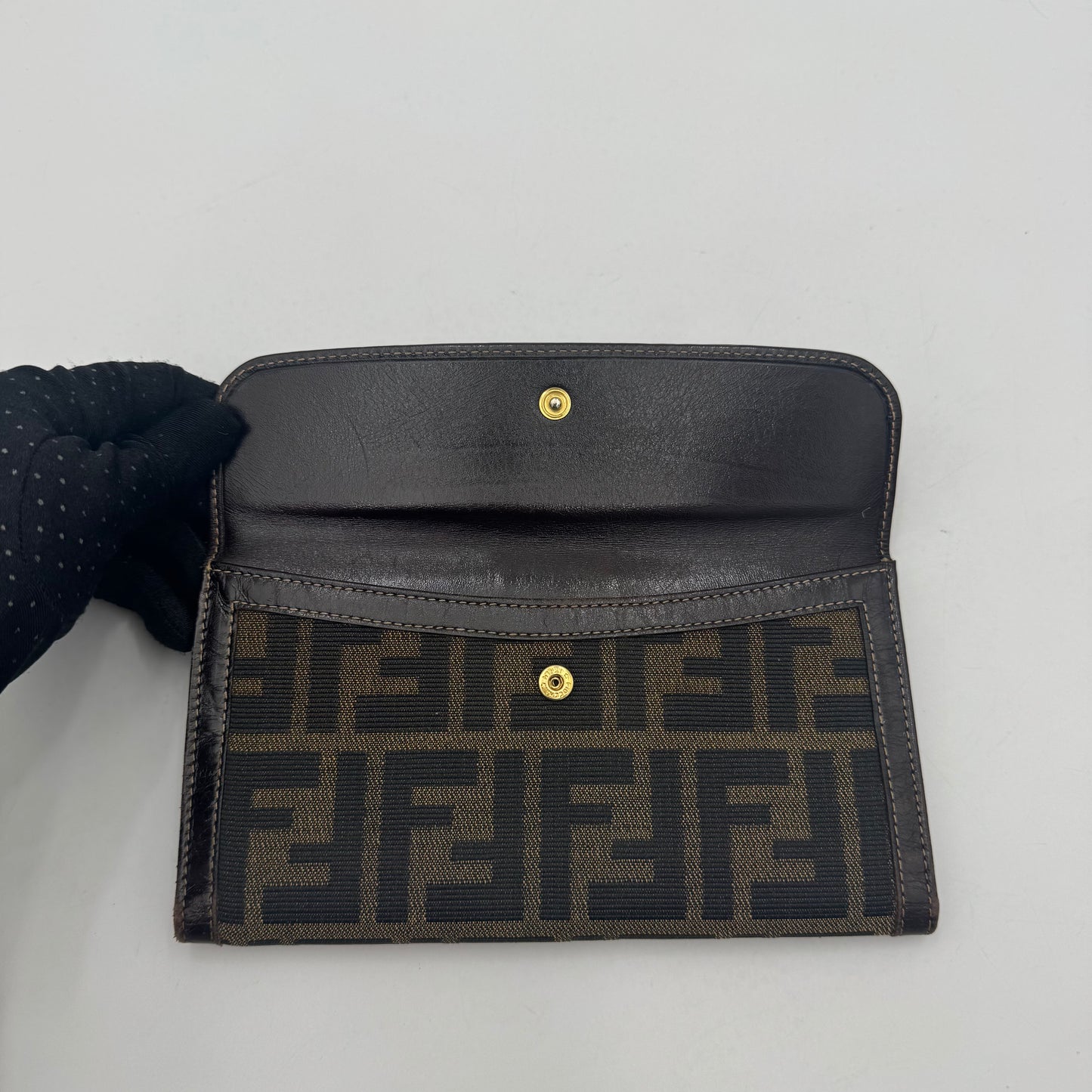 Fendi Tobacco Zucca Bifold Long Wallet