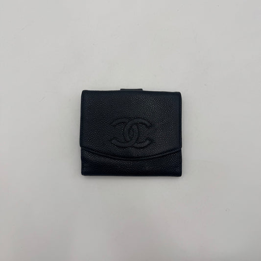 Chanel Black Caviar CC Bifold Short Wallet