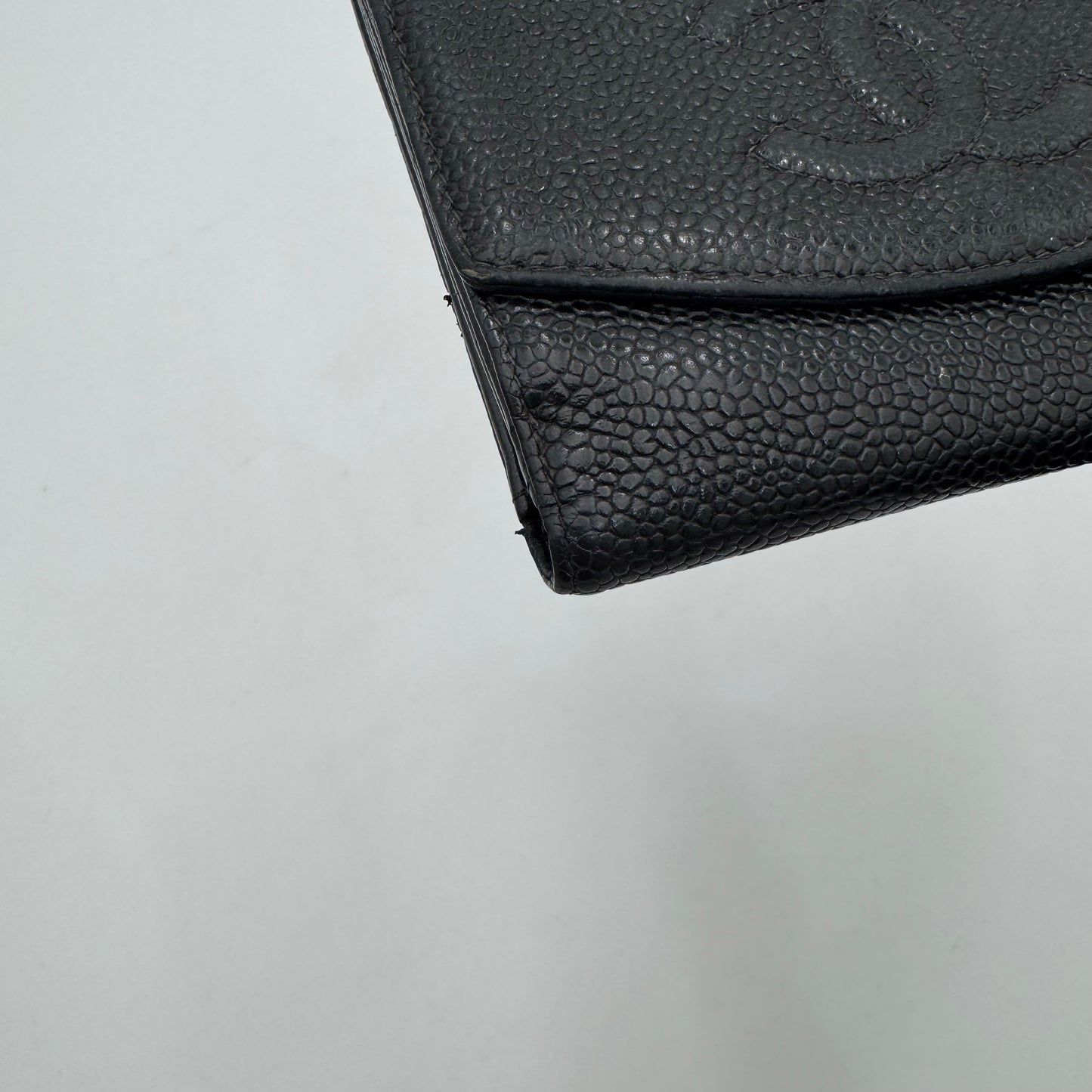 Chanel Black Caviar CC Bifold Short Wallet