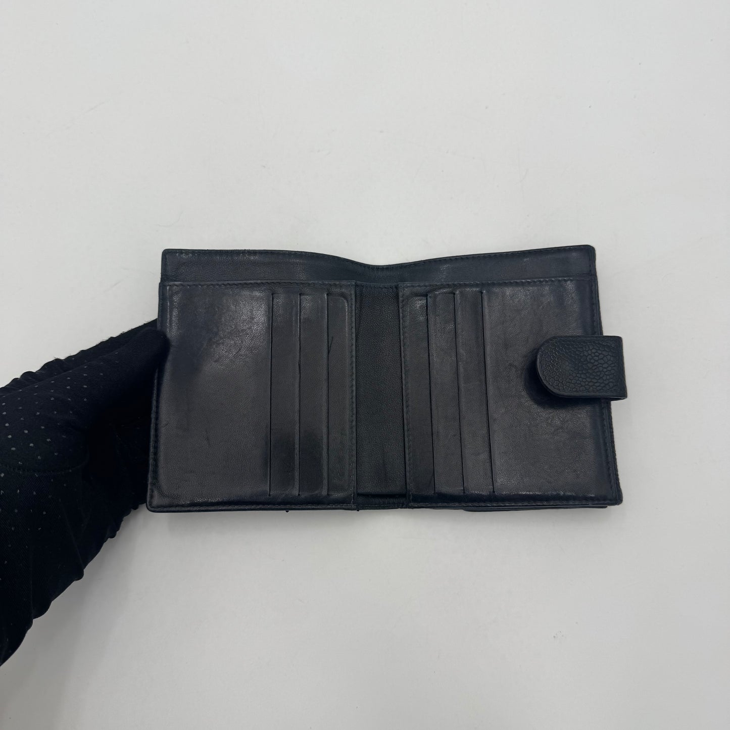 Chanel Black Caviar CC Bifold Short Wallet