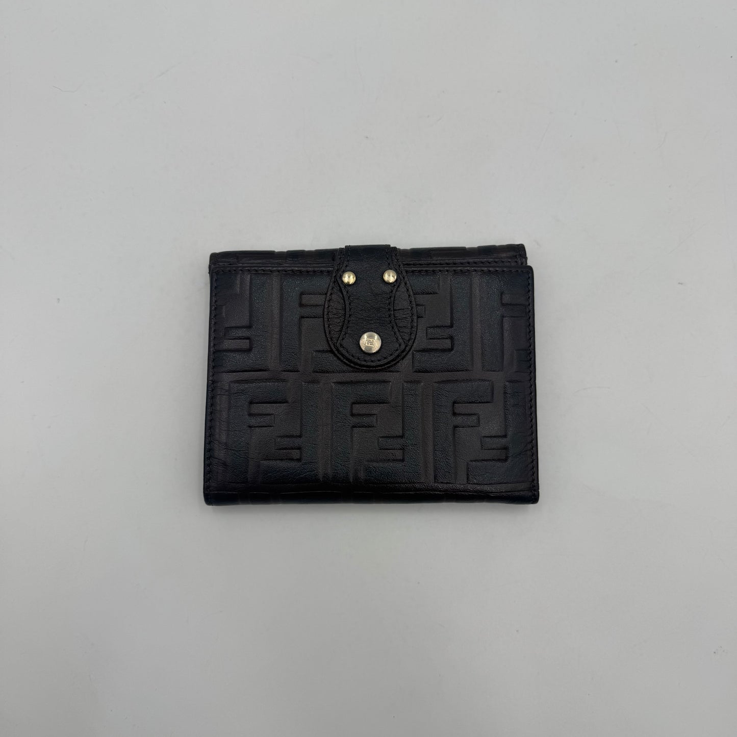 Fendi Brown Leather Zucca Embossed Bifold Wallet