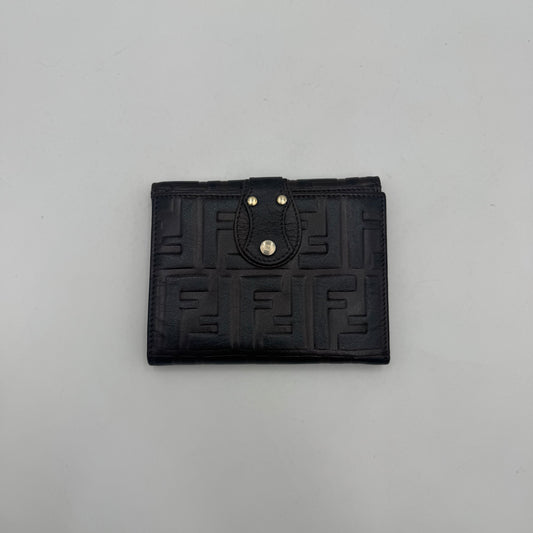 Fendi Brown Leather Zucca Embossed Bifold Wallet