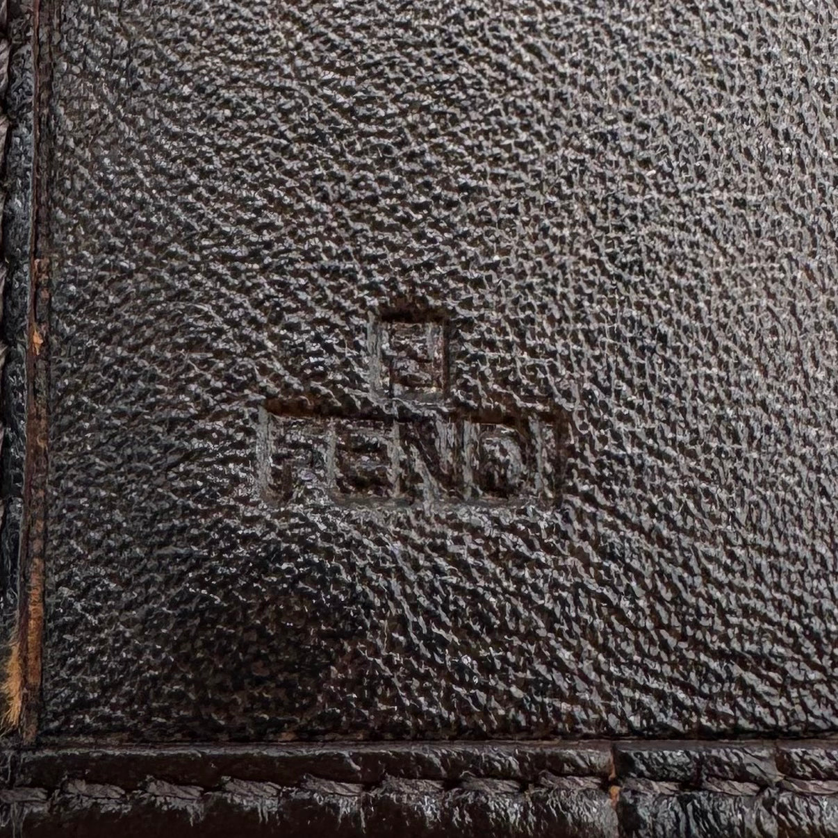 Fendi Brown Leather Zucca Embossed Bifold Wallet