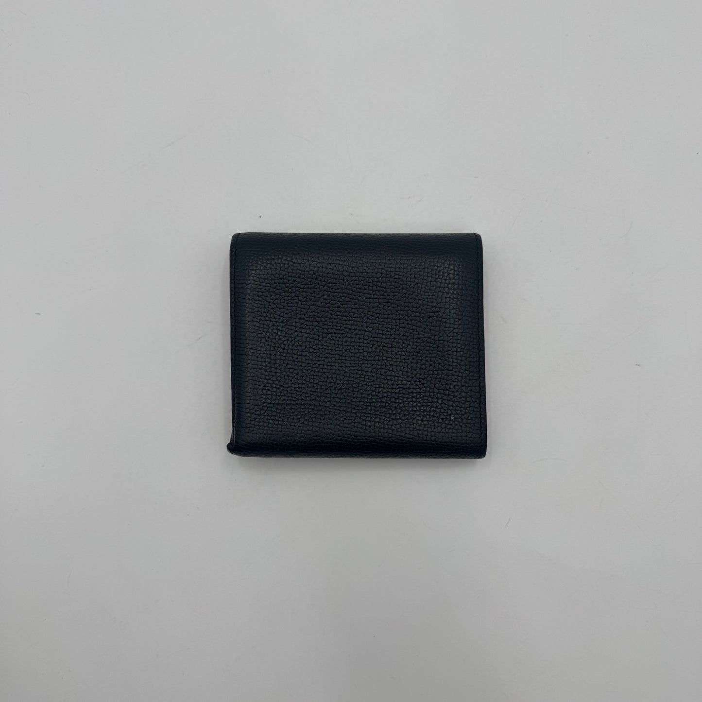Loewe Black Leather Trifold Anagram Compact Wallet SHW