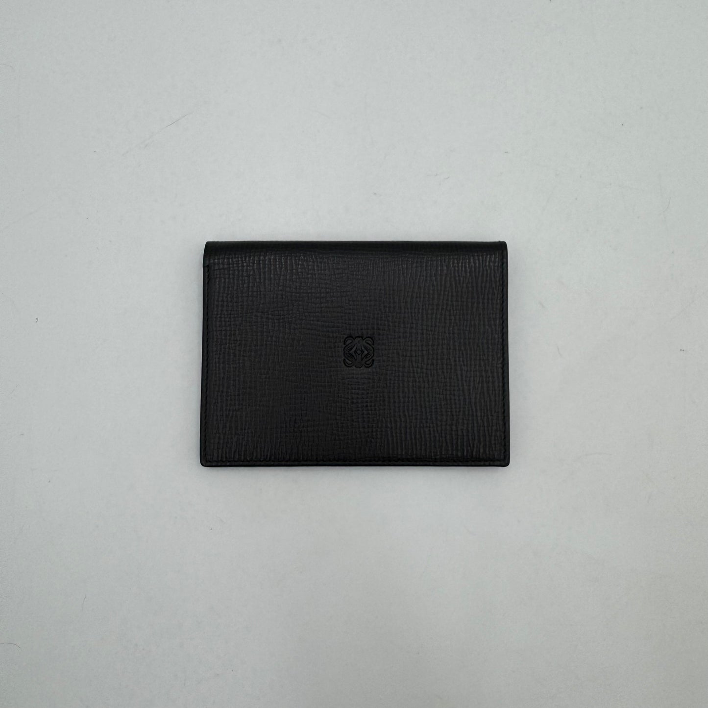 Loewe Black Grained Calfskin Anagram Bifold Vertical Wallet
