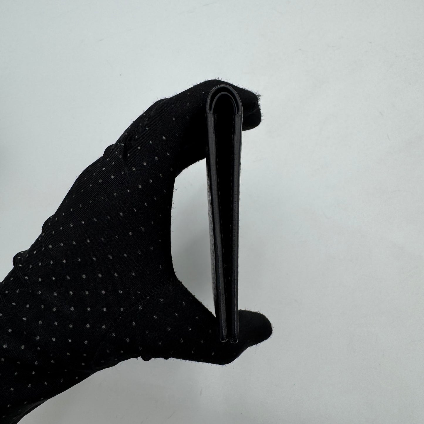 Loewe Black Grained Calfskin Anagram Bifold Vertical Wallet