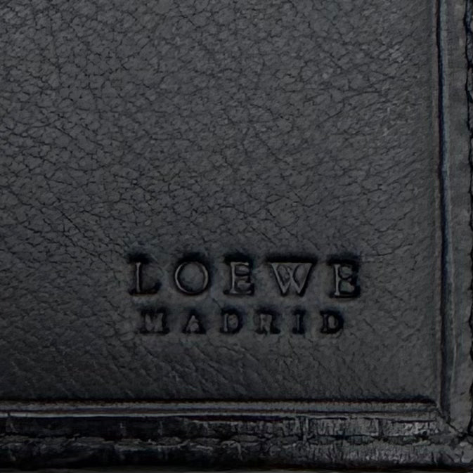 Loewe Black Grained Calfskin Anagram Bifold Vertical Wallet