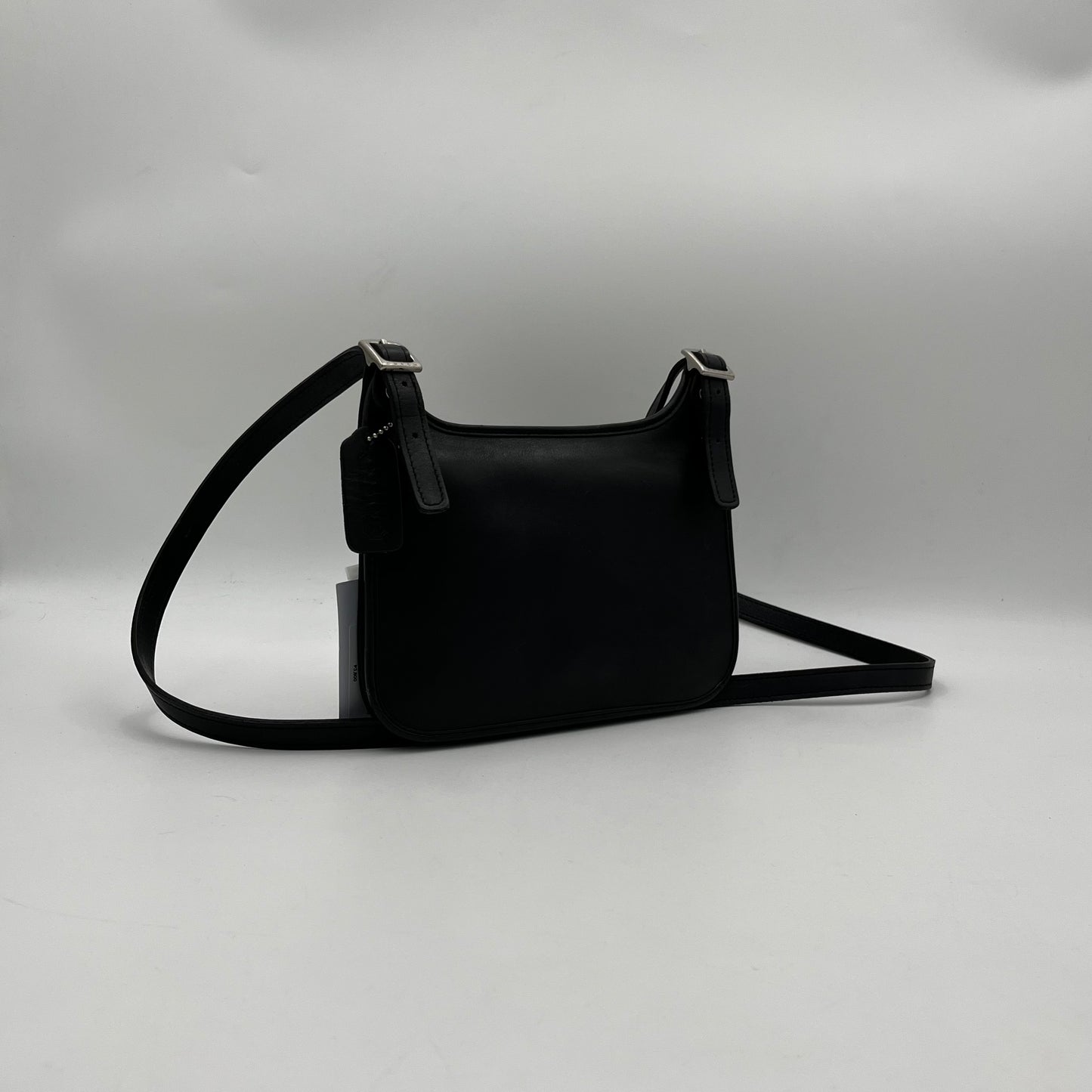 Coach Black Leather Mini Hippie Crossbody