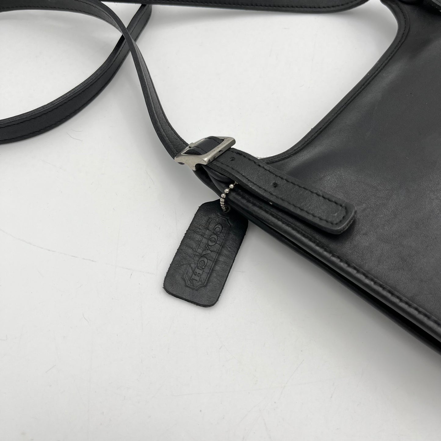 Coach Black Leather Mini Hippie Crossbody