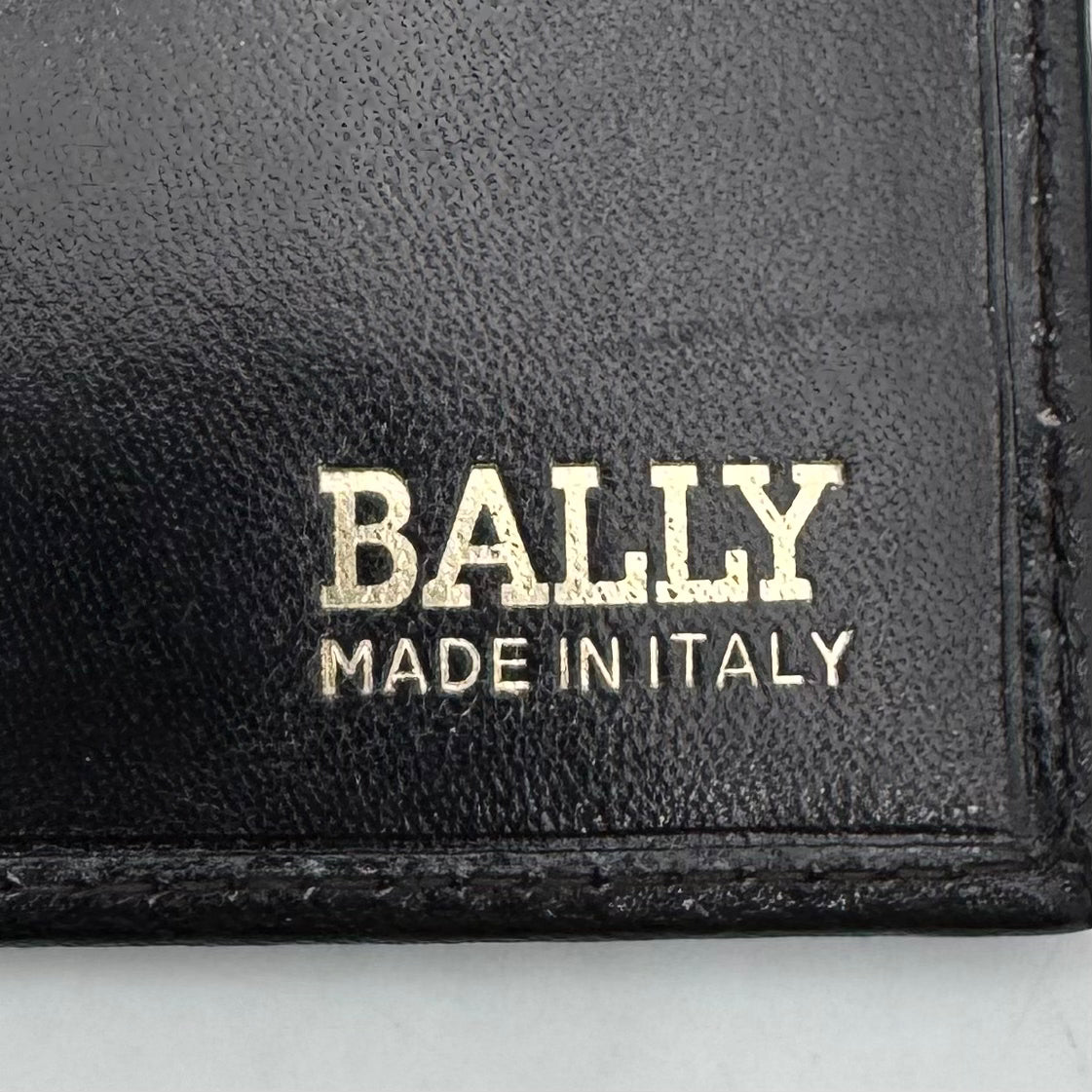 Bally Black Leather Logo Bifold Short Wallet