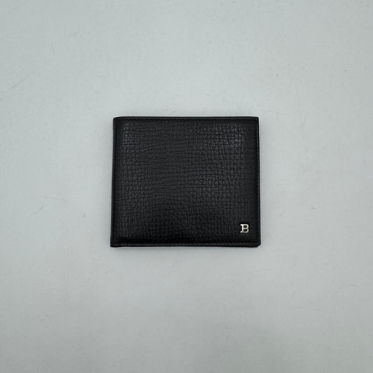 Bally Black Grained Leather Essential Bifold Short Wallet