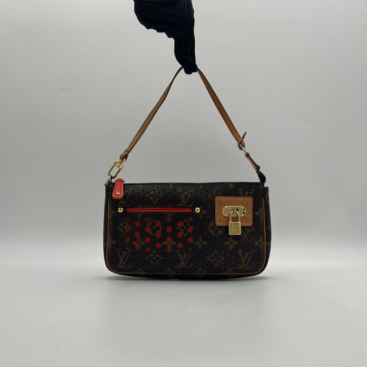 LV Limited Edition Orange Perforated Monogram Pochette
